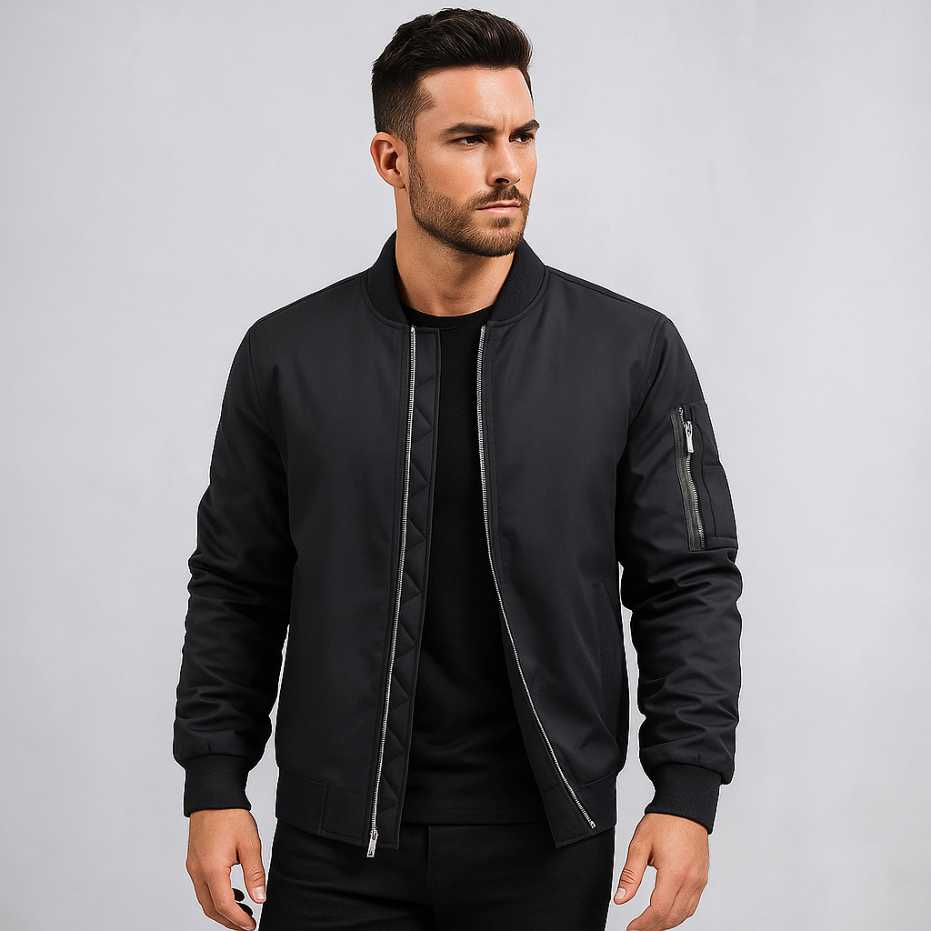 Veste bomber Elias slim - Lynlås - Stilren herremodel
