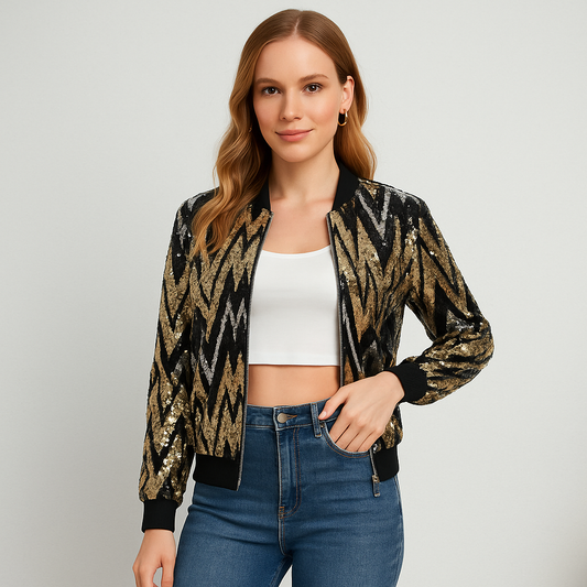 Thea Bomberjakke - Palietter - Unik Stil - Komfort
