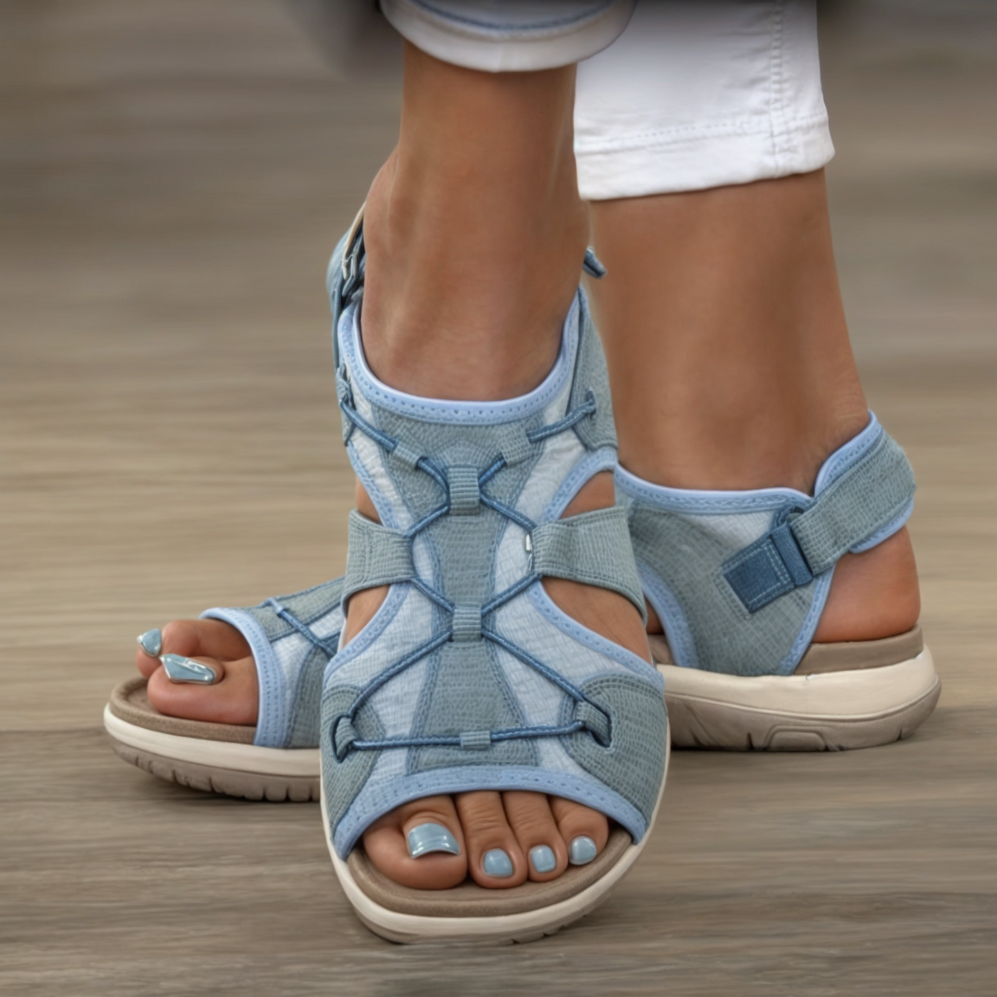 Runde Sandaler Med Åben Tå - Komfort - Elegance Lonella