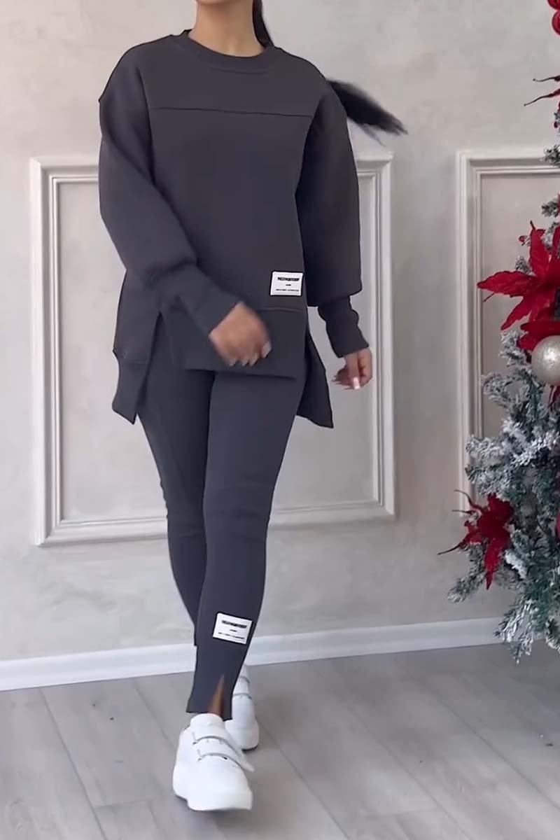 Jessica - Sweatshirt og leggings - Slids i kanten