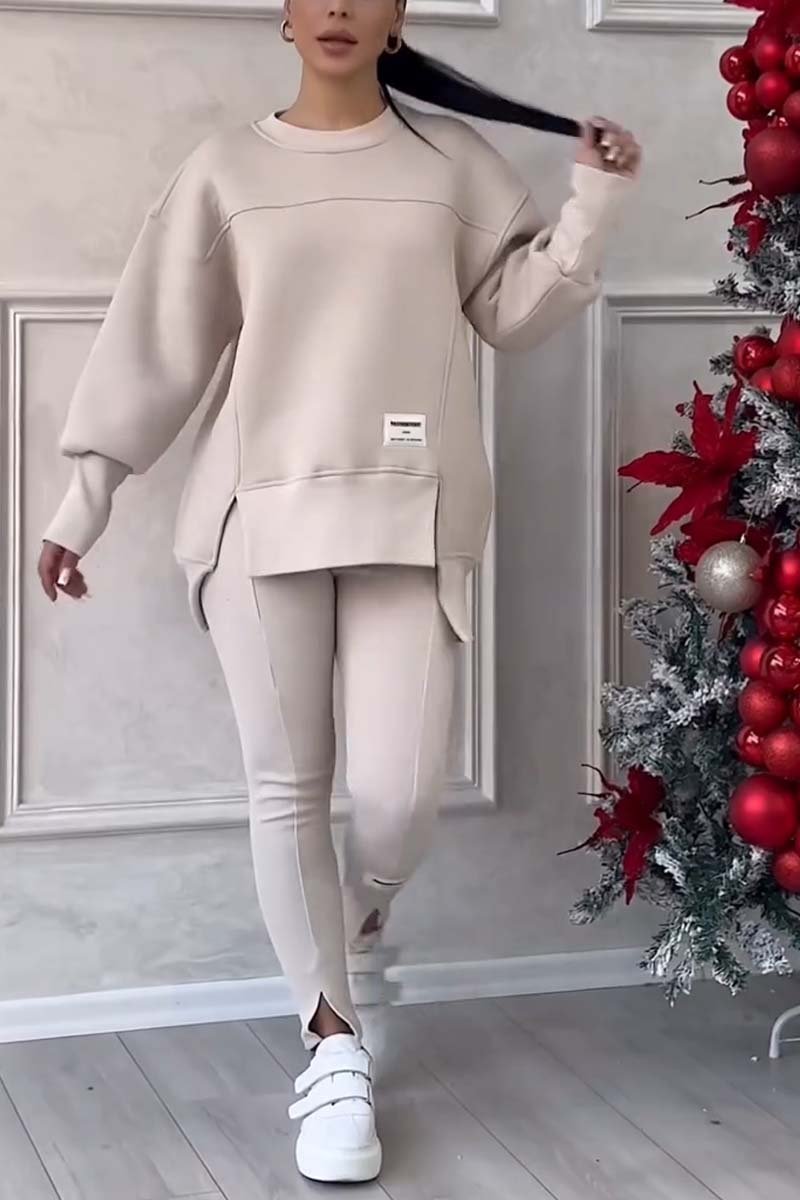 Jessica - Sweatshirt og leggings - Slids i kanten