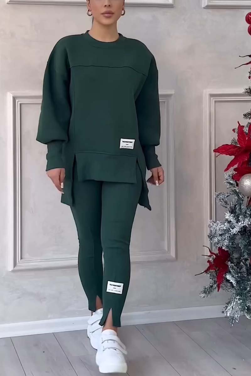 Jessica - Sweatshirt og leggings - Slids i kanten