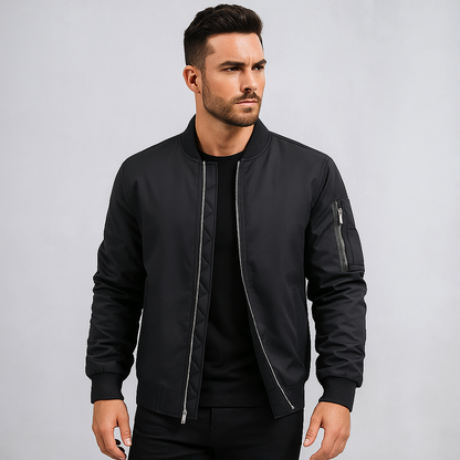 Veste bomber Elias slim - Lynlås - Stilren herremodel