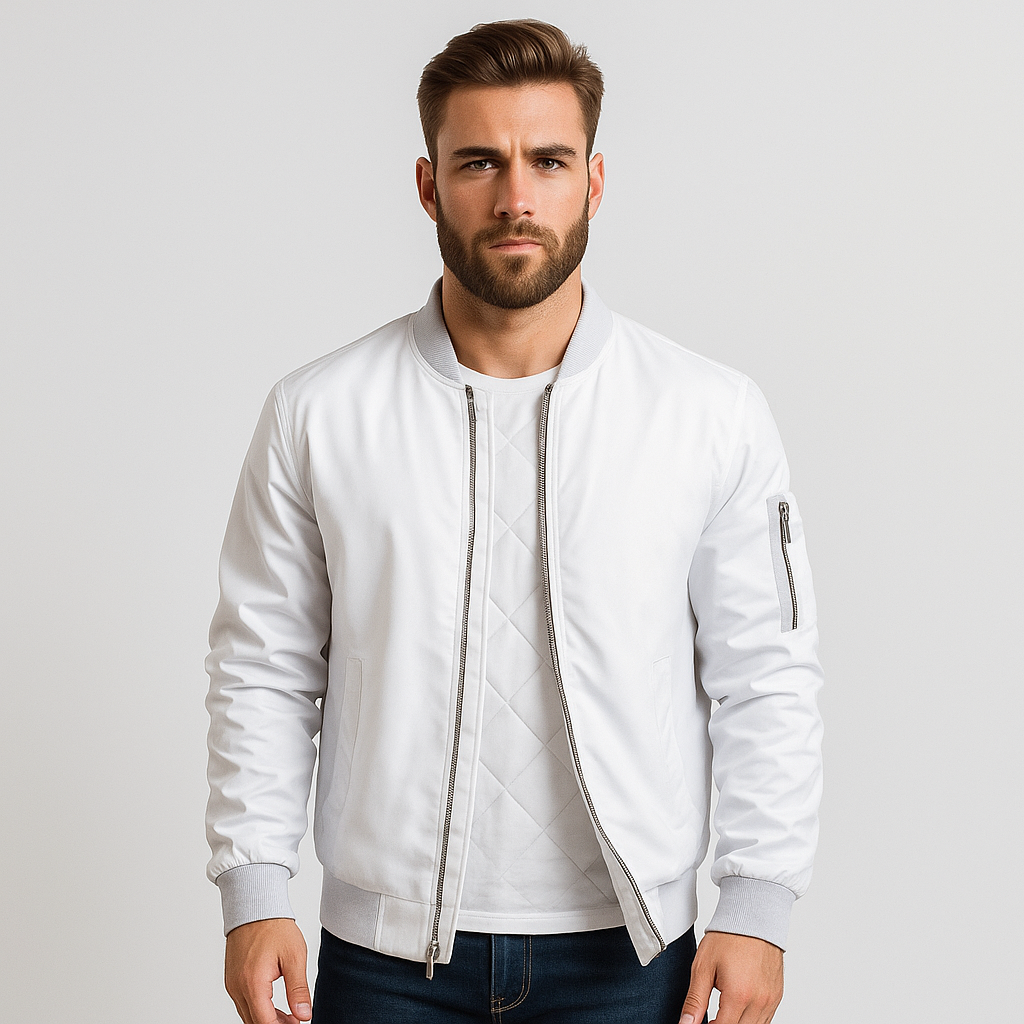 Veste bomber Elias slim - Lynlås - Stilren herremodel