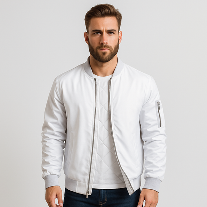 Veste bomber Elias slim - Lynlås - Stilren herremodel