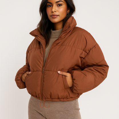 Katri Doudoune - Høj Krave - Lynlås - Varm & Stilfuld