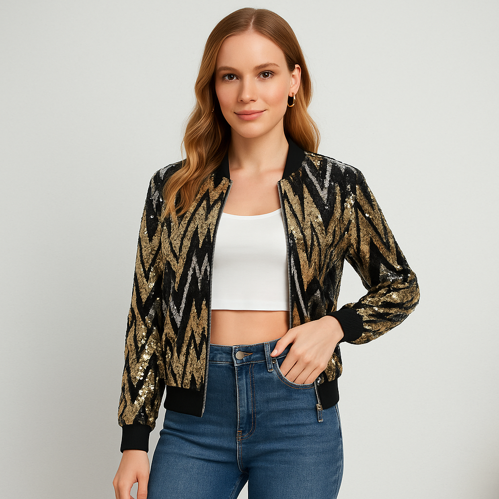 Thea Bomberjakke - Palietter - Unik Stil - Komfort