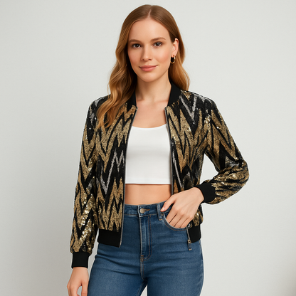 Thea Bomberjakke - Palietter - Unik Stil - Komfort