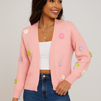 Langærmet Cardigan - Åben Front - Komfort & Stil