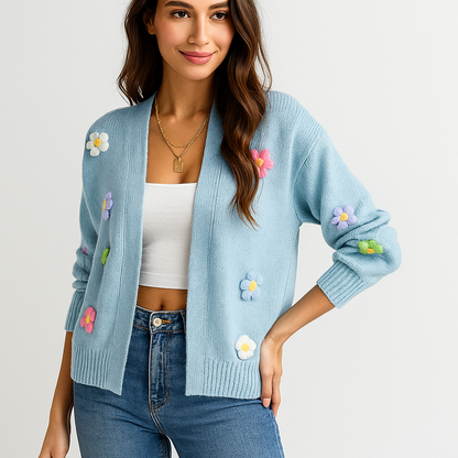 Langærmet Cardigan - Åben Front - Komfort & Stil