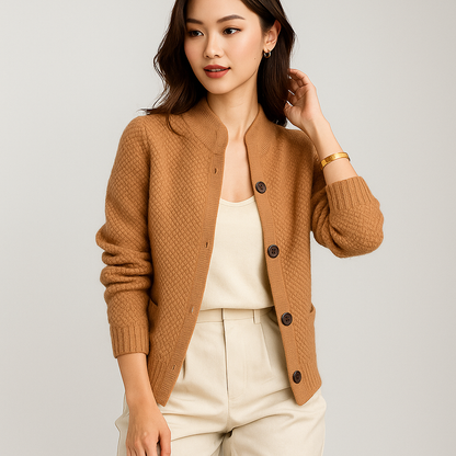 Cashmere-cardigan - Blød Komfort - Knaplukning