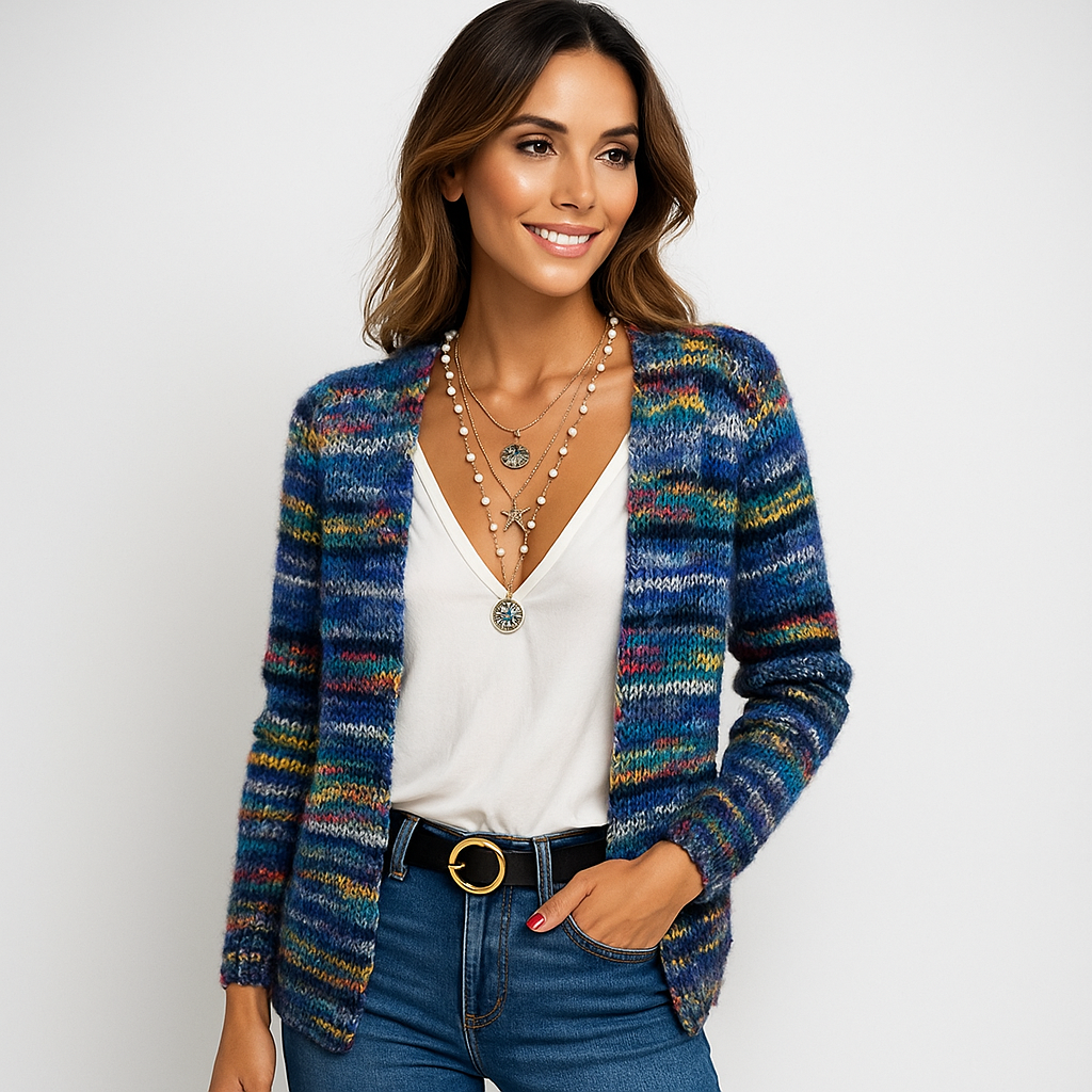 Flerfarvet Cashmere Cardigan - Blød & Elegant Komfort