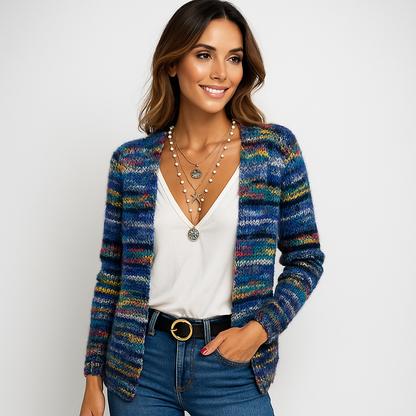 Flerfarvet Cashmere Cardigan - Blød & Elegant Komfort