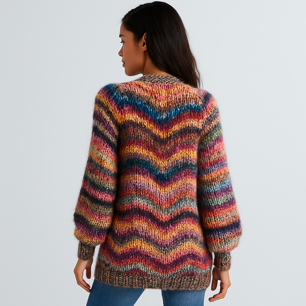 Flerfarvet Cashmere Cardigan - Blød & Elegant Komfort