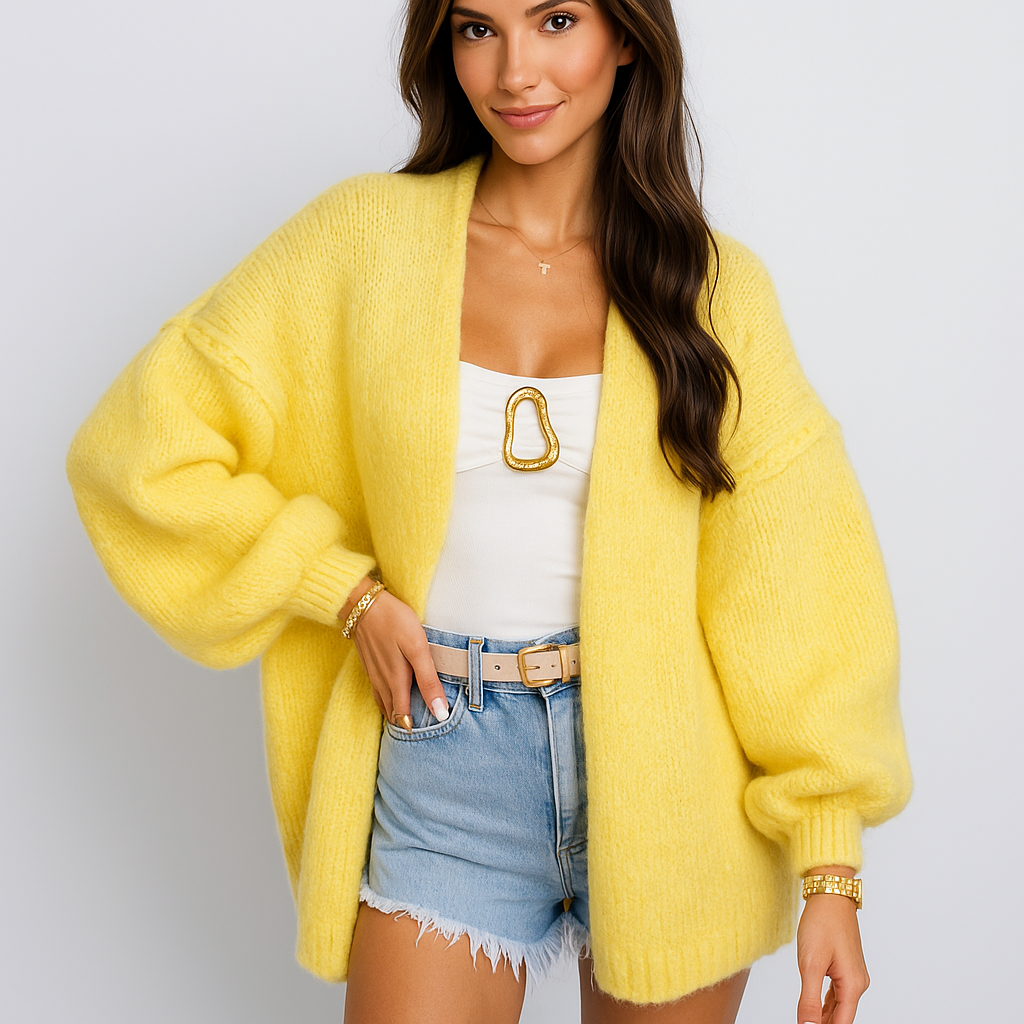Femme Oversized Blød Strik Cardigan - Komfortabel - Stilfuld - Varm
