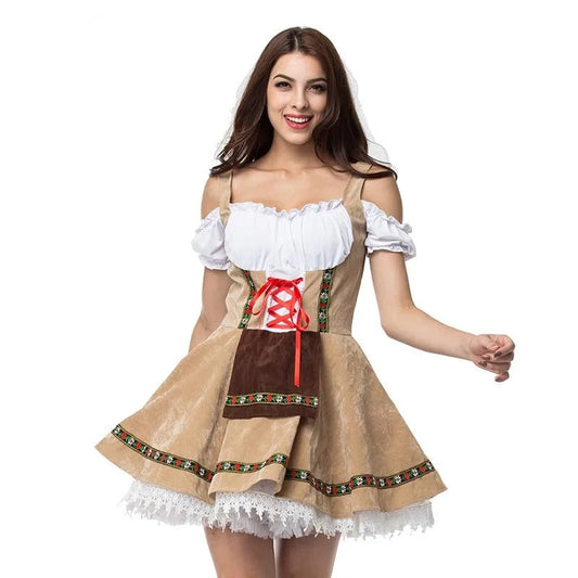 Bavarian Oktoberfest-kostumekjole til kvinder - legende, klassisk og sjov Lourgo