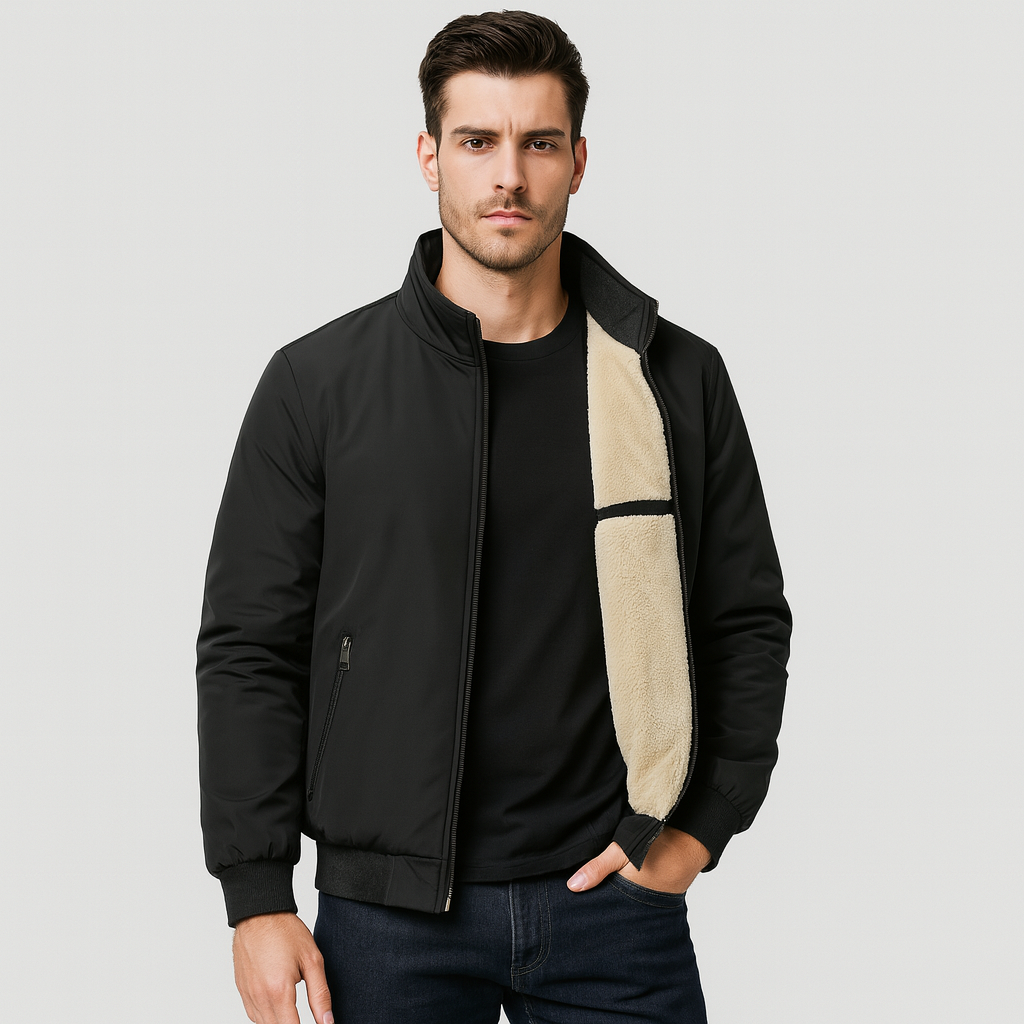 Erik | Varm fleecejakke til mænd - Høj hals - Komfort