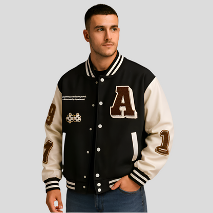 Herre bomber baseballjakke - colorblock-design - stilfuld og alsidig