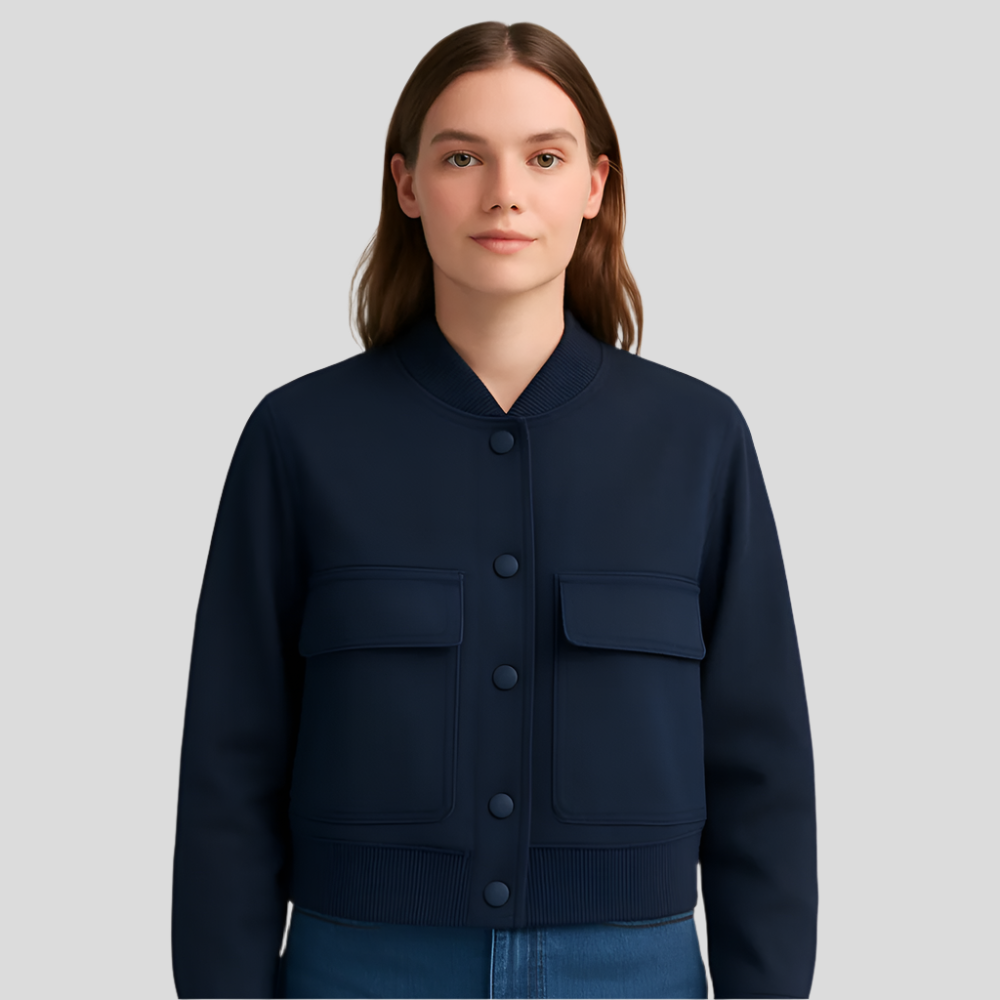 Blød beige pilotjakke til kvinder - Komfortabel afslappet stil