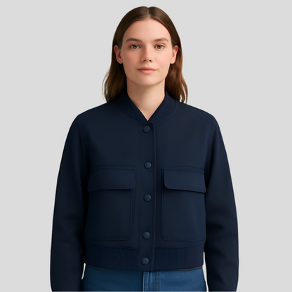 Blød beige pilotjakke til kvinder - Komfortabel afslappet stil