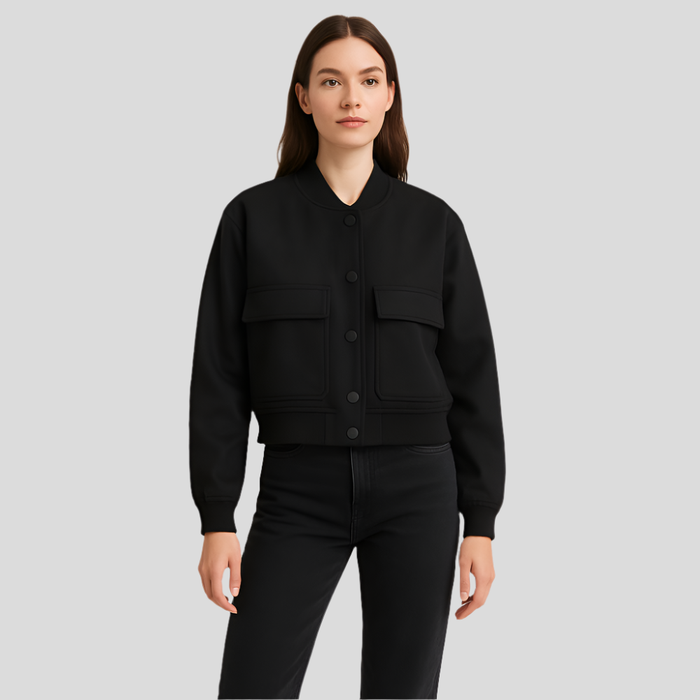 Blød beige pilotjakke til kvinder - Komfortabel afslappet stil