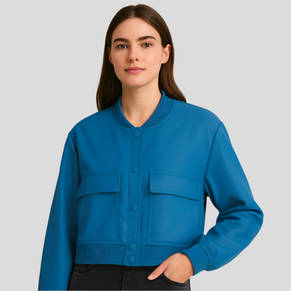 Blød beige pilotjakke til kvinder - Komfortabel afslappet stil