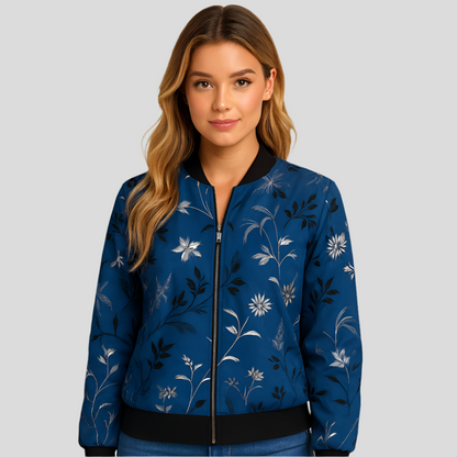 Blomstret Pilotjakke Clotilde – Let Kvindejakke med Print