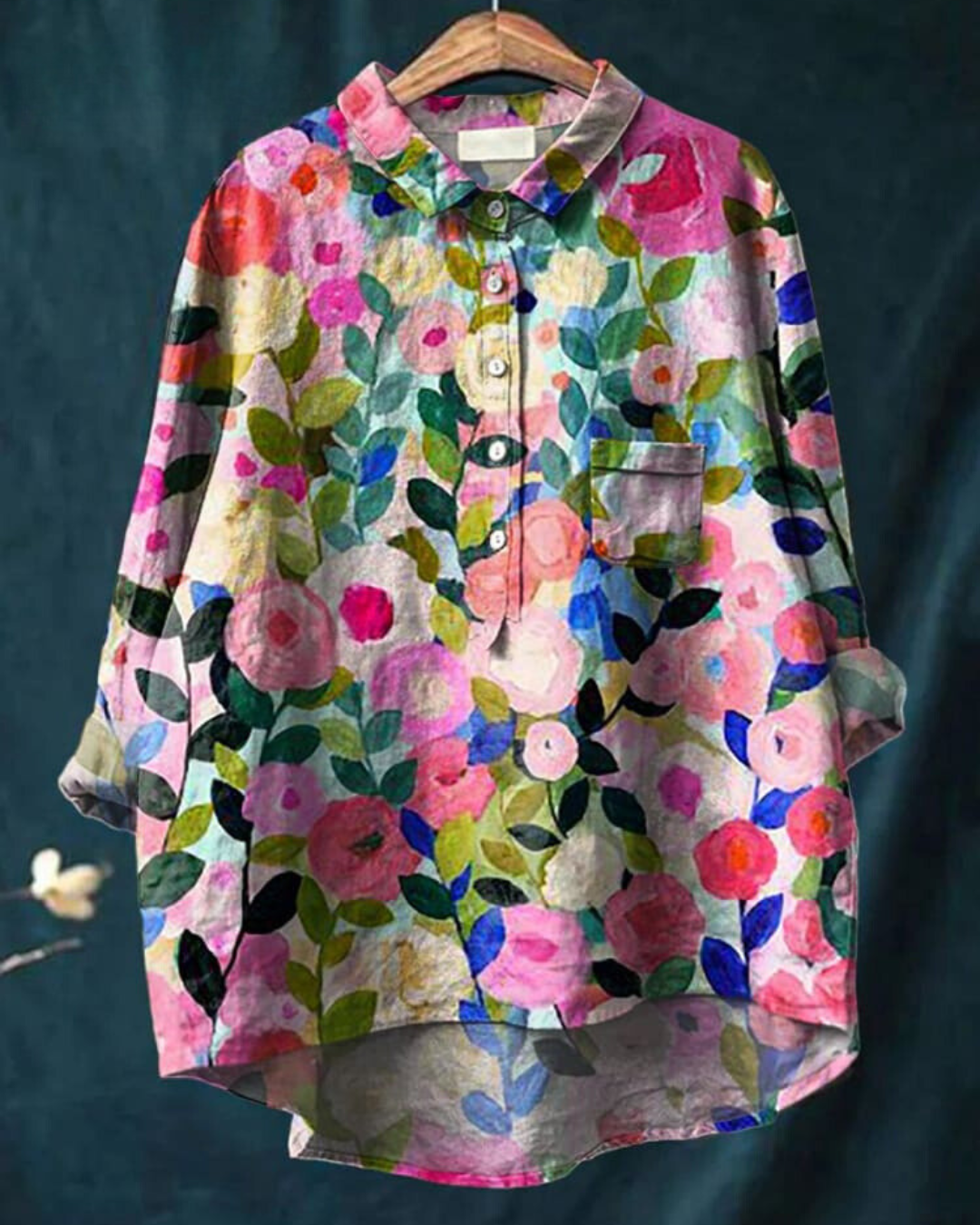 Feminint Skjortekjole - Blomstermønster - Moderne Elegance Lonella
