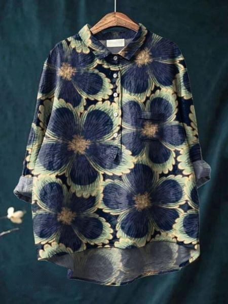 Feminint Skjortekjole - Blomstermønster - Moderne Elegance Lonella