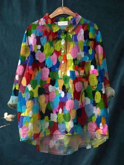 Feminint Skjortekjole - Blomstermønster - Moderne Elegance Lonella