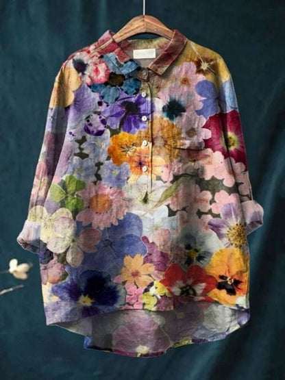 Feminint Skjortekjole - Blomstermønster - Moderne Elegance Lonella
