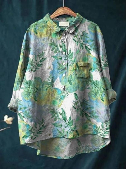 Feminint Skjortekjole - Blomstermønster - Moderne Elegance Lonella