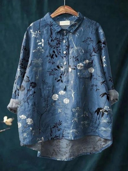 Feminint Skjortekjole - Blomstermønster - Moderne Elegance Lonella