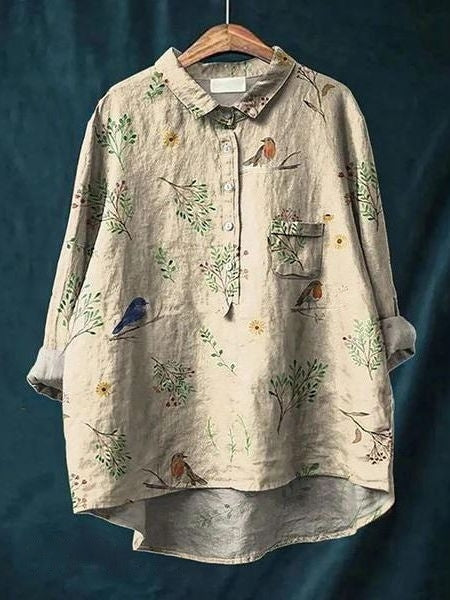 Feminint Skjortekjole - Blomstermønster - Moderne Elegance Lonella