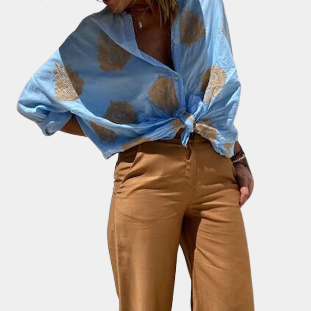 Freja - Bluse med Tryk til Kvinder - Unik Elegance Lonella