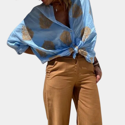 Freja - Bluse med Tryk til Kvinder - Unik Elegance Lonella