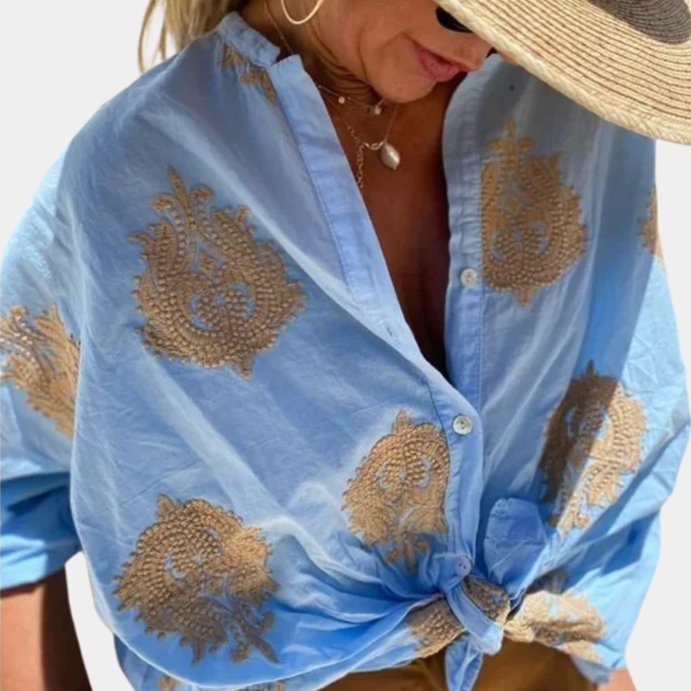 Freja - Bluse med Tryk til Kvinder - Unik Elegance Lonella