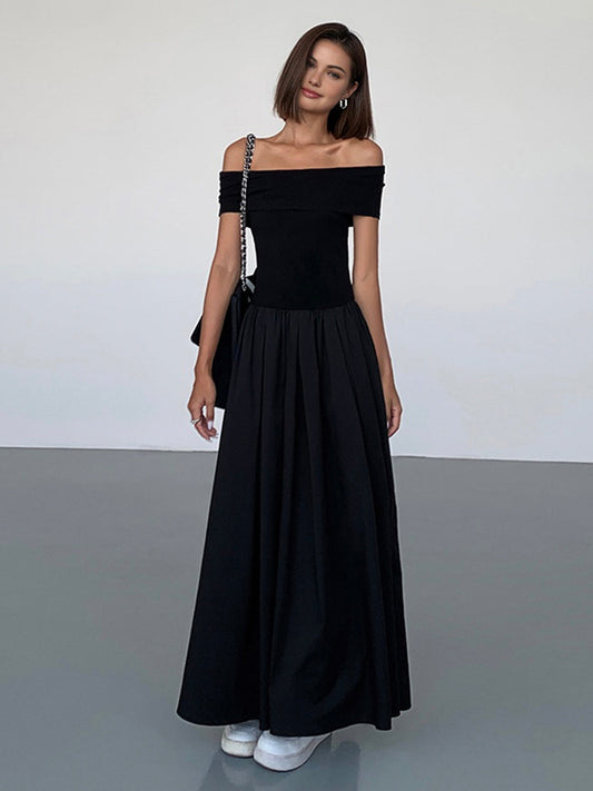 Jade - Elegant Off-Shoulder Kjole - Stilfuldt Design Lonella