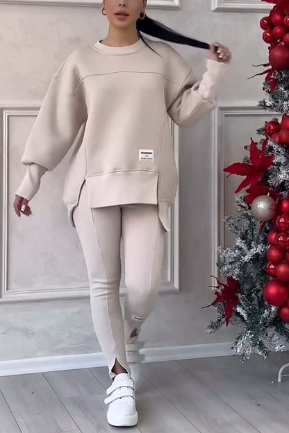 Jessica - Sweatshirt og leggings - Slids i kanten Lonella