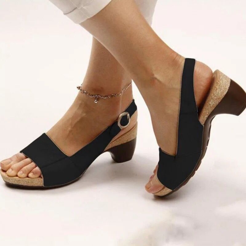 Mellemhælede sandaler - Elegance - Komfort - Mode Lonella