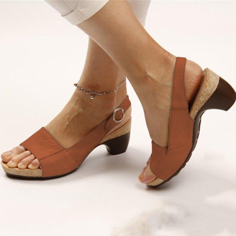 Mellemhælede sandaler - Elegance - Komfort - Mode Lonella