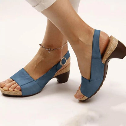 Mellemhælede sandaler - Elegance - Komfort - Mode Lonella