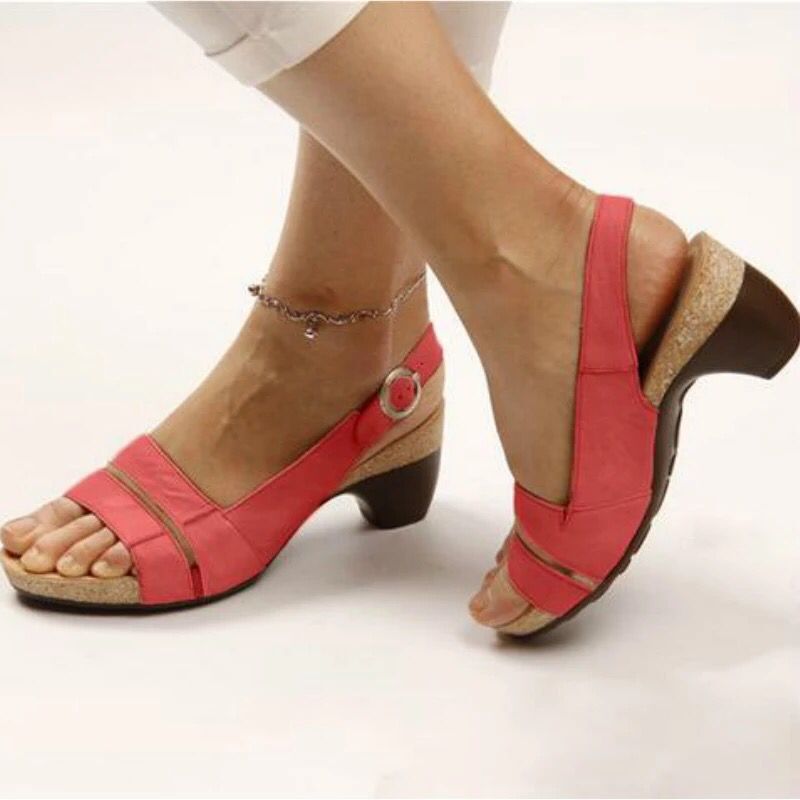 Mellemhælede sandaler - Elegance - Komfort - Mode Lonella
