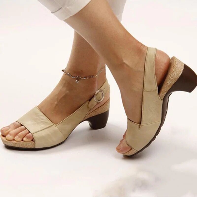 Mellemhælede sandaler - Elegance - Komfort - Mode Lonella