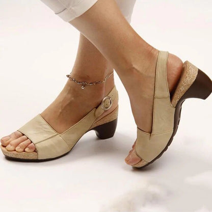 Mellemhælede sandaler - Elegance - Komfort - Mode Lonella