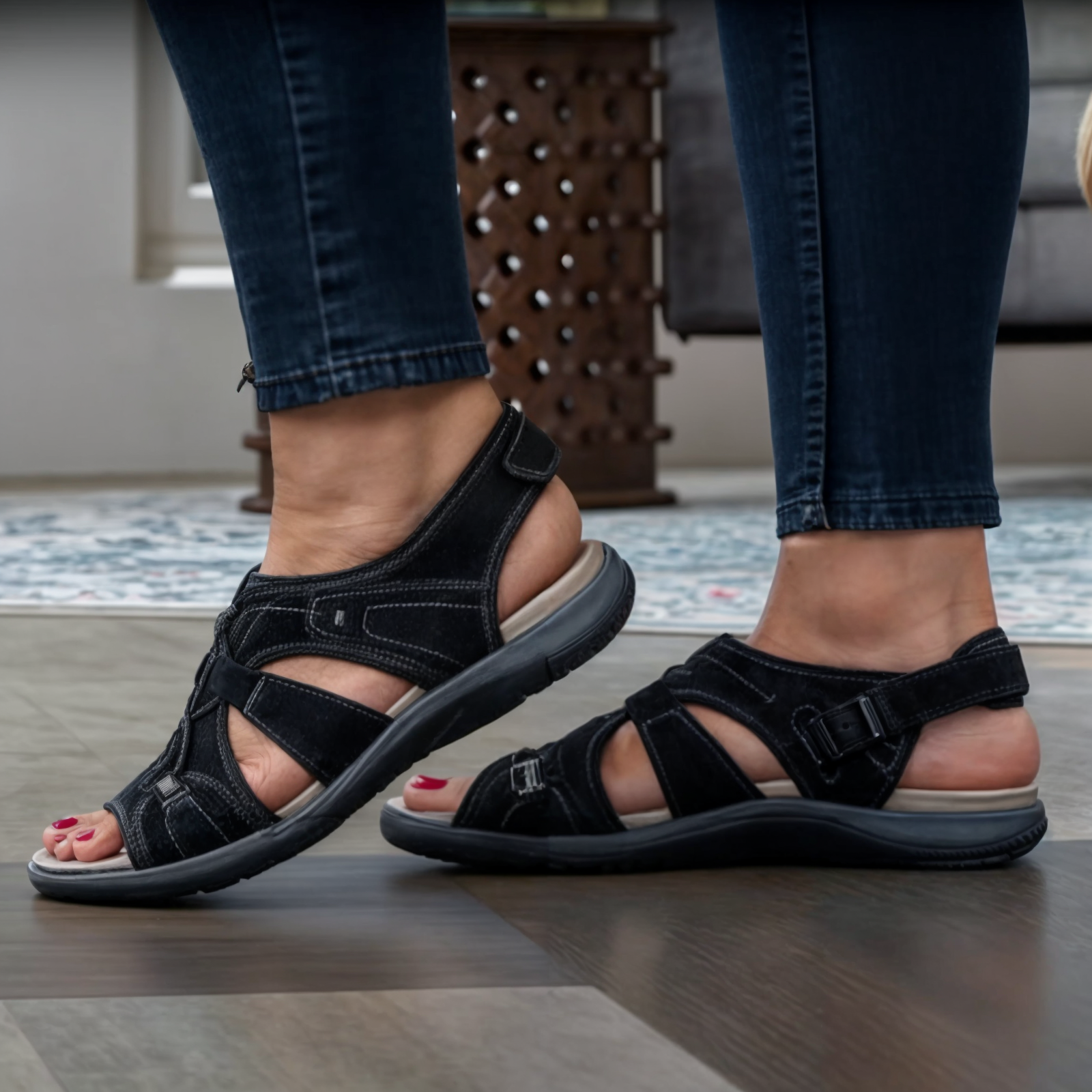 Runde Sandaler Med Åben Tå - Komfort - Elegance Lonella